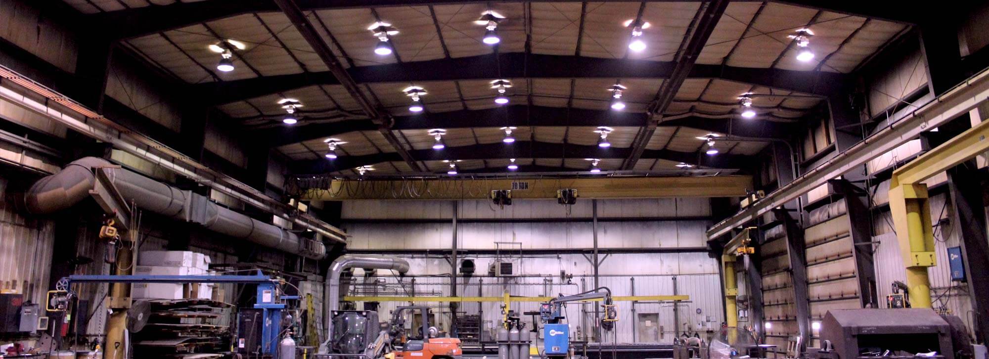 Overall view from inside the metal fabrication shop of Millwood Metalworks in Freeport, MN